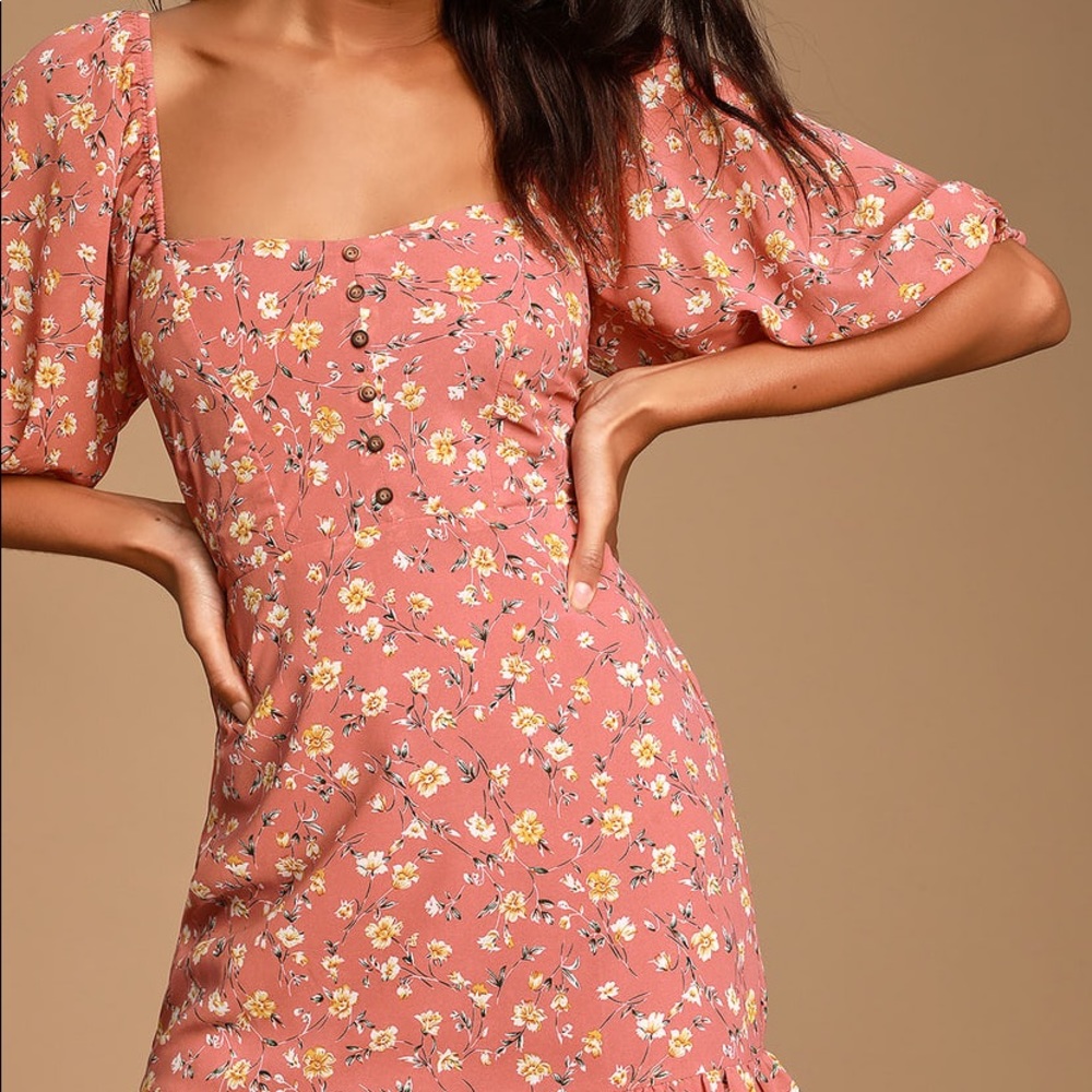 Lulus | Rusty Rose Floral Print Dress - Picture 10 of 10